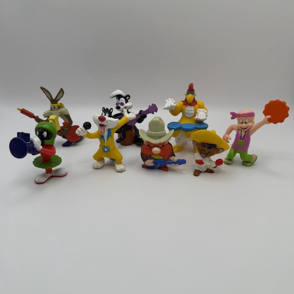 Collection Of Eight Vintage Looney Tunes Pepsi Rock Figures Sonrics Mexico